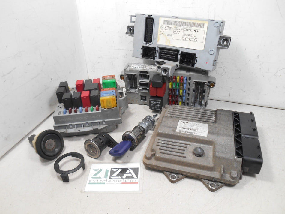 Kit Chiave ECU Fiat Punto 188 1.3 Mjet 70cv 188A9000 2005 55195817 MJD6JFP3