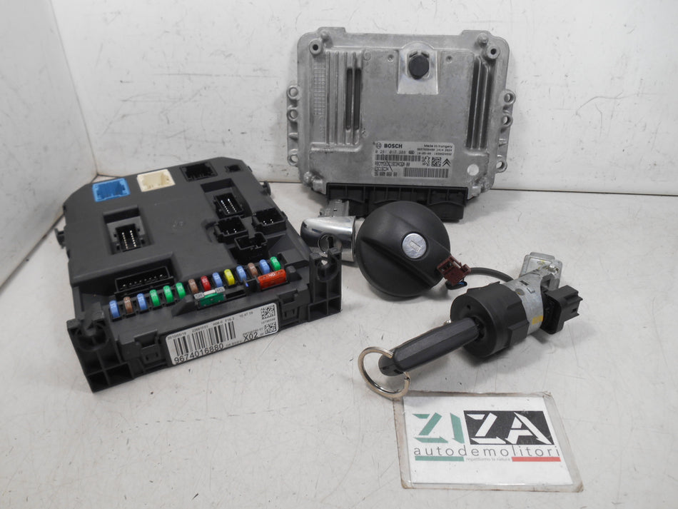 Kit Chiave ECU Citroen C3 II 1.4 50kw 68cv 8HZ 2010 9666986880 0281017388