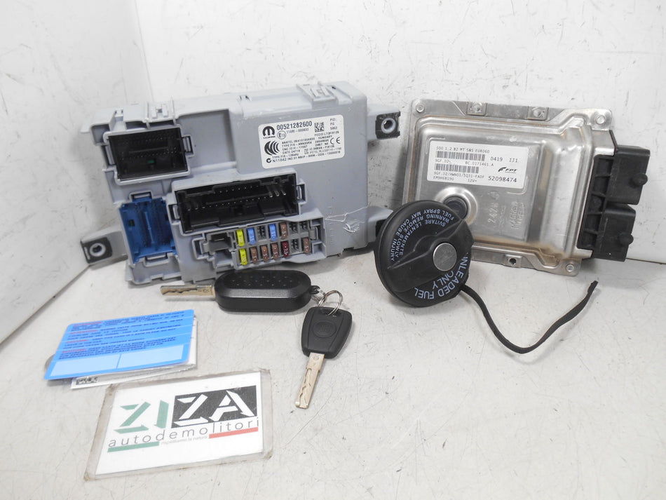 Kit Chiave ECU Fiat 500 312 1.2 51kw 169A4000 2019 52098474 9GF.D2
