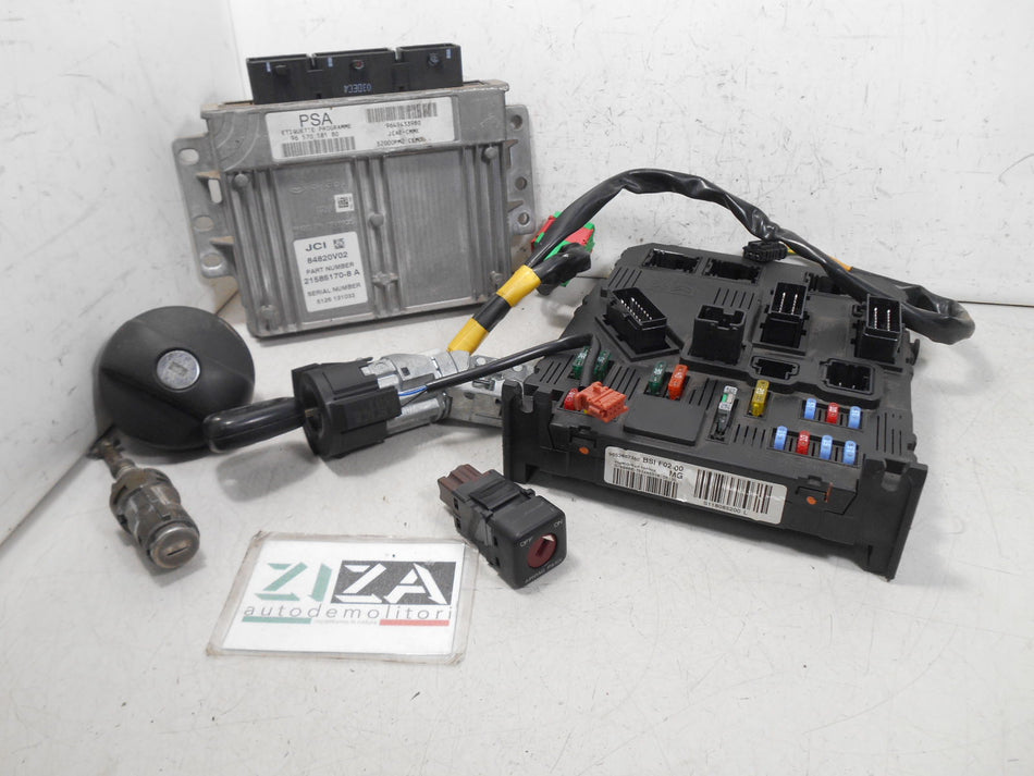 Kit Chiave ECU Citroen C3 I 1.4 54kw 73cv KFV 2005 9657018180, 9649433980