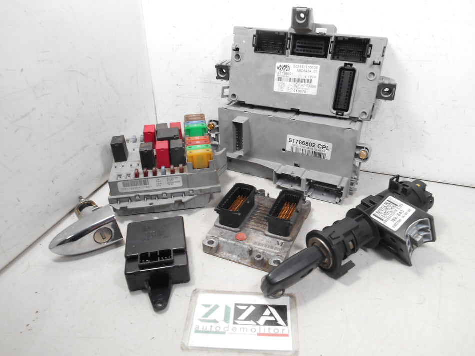 Kit Chiave ECU Lancia Ypsilon 843 Rest 1.4 16v 70kw 843A1000 2007 0517996950 0261201634