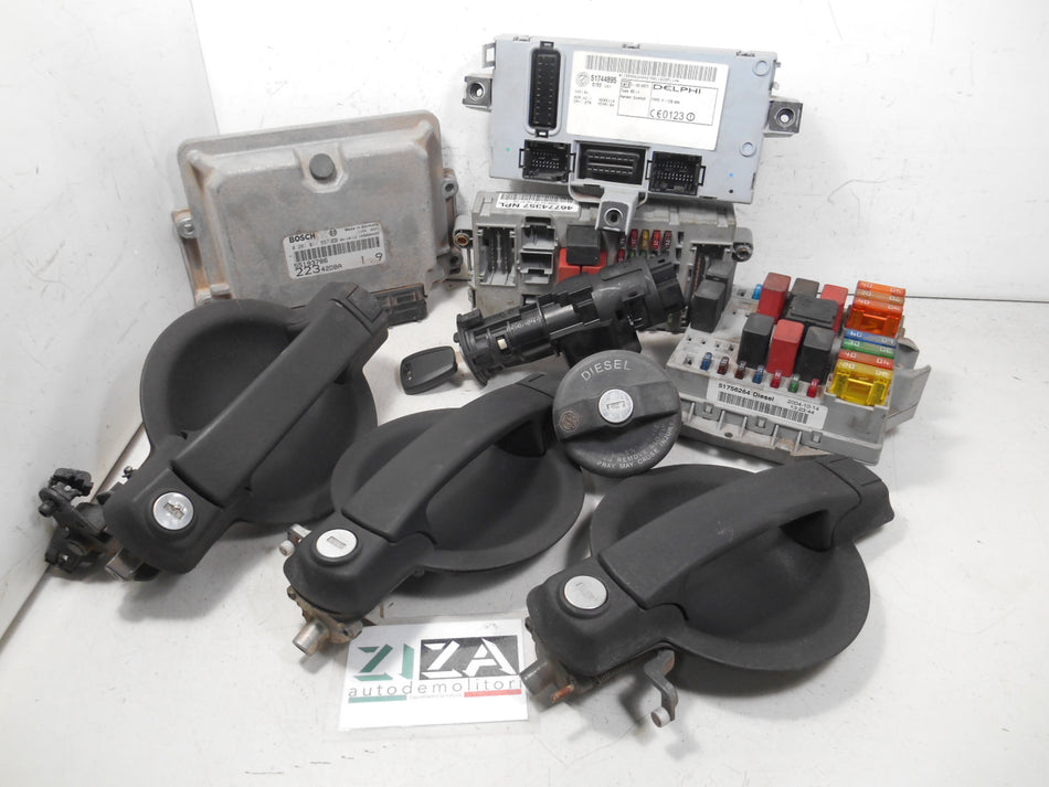 Kit Chiave ECU Fiat Doblò I 1.9 Mjet 77kw 223A7000 2005 55193786 0281011557