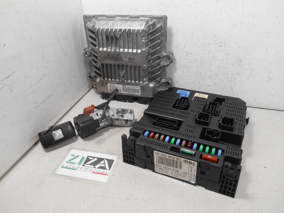 Kit Chiave ECU Citroen C3 I Res 1.4 HDI 50kw 68cv 8HZ 2007 9660300280 5WS40285C-T