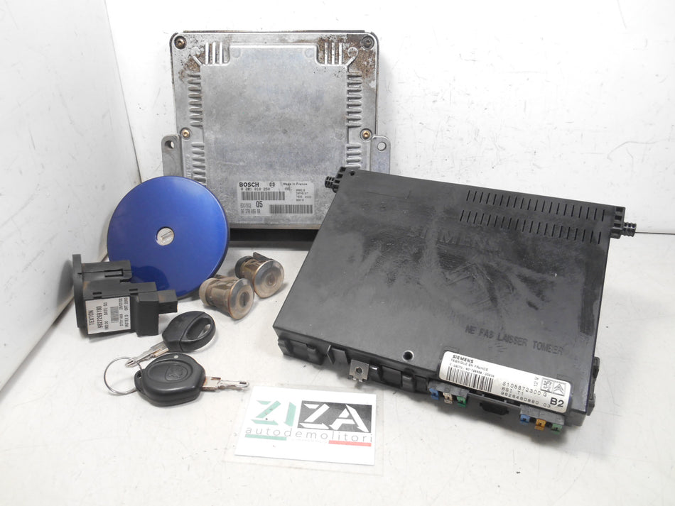 Kit Chiave ECU Peugeot 206 2.0 66kw 90cv RHY 2000 9637089980 0281010250