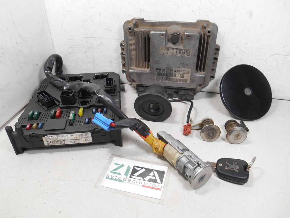 Kit Chiave ECU Peugeot 206 1.4 50kw 8HX 2003 0281010707 9651399080
