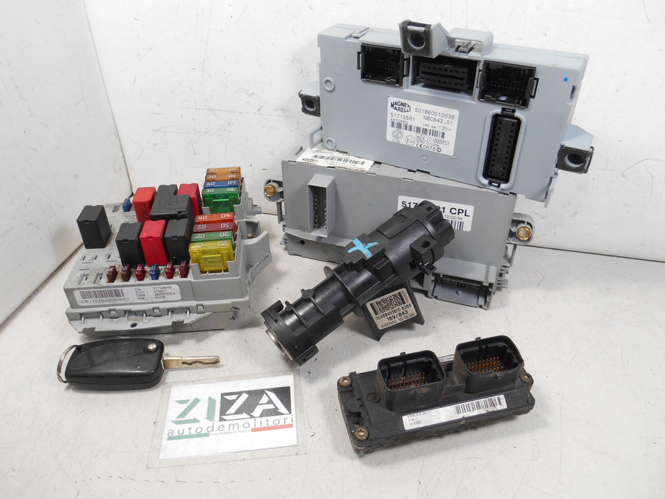 Kit Chiave ECU Lancia Ypsilon 843 1.2 60cv 188A4000 2004 55193442 IAW5AFNY