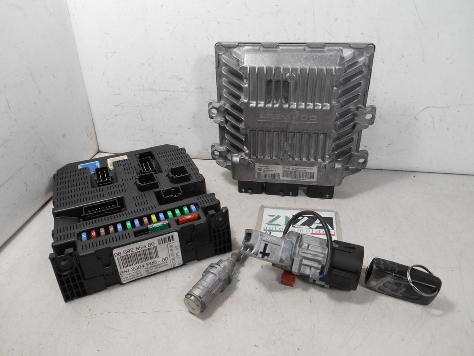 Kit Chiave ECU Citroen C3 I Res 1.4 HDI 50kw 8HZ 2006 9660300280 5WS40285C-T