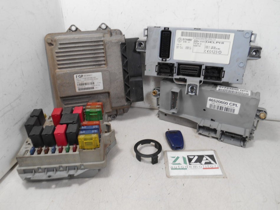 Kit Chiave ECU Fiat Punto 188 1.3 Mjet 70cv 188A9000 2004 55195817 MJD6JFP3