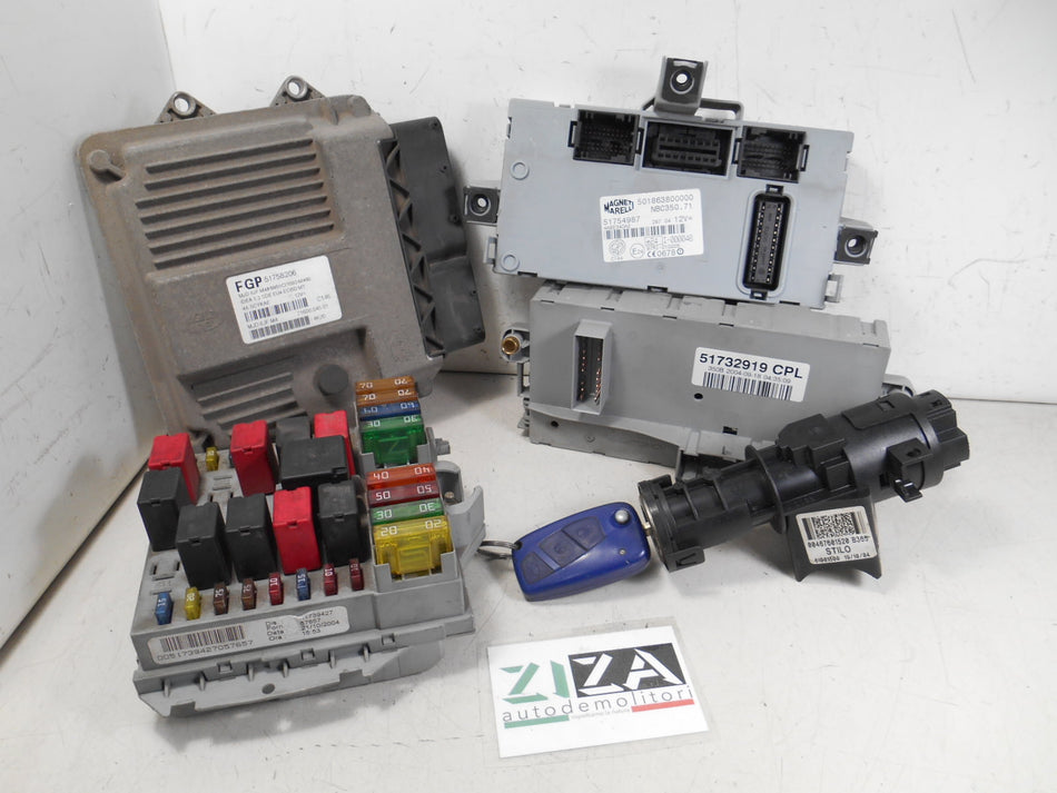 Kit Chiave ECU Fiat Idea 1.3 Mjet 51kw 69cv 188A9000 2004 51758206 MJD6JFM4