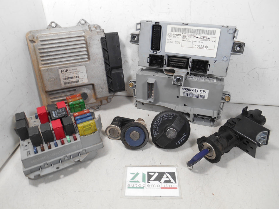Kit Chiave ECU Fiat Punto 188 1.3 Mjet 70cv 188A9000 2004 55186608 51735169