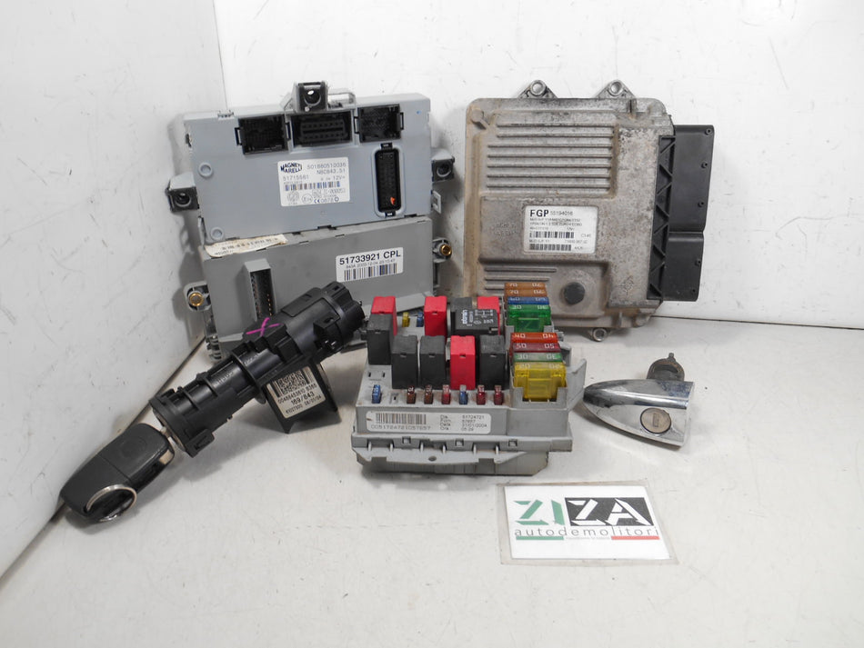 Kit Chiave ECU Lancia Ypsilon 843 1.3 Mjet 51kw 188A9000 2006 55194016