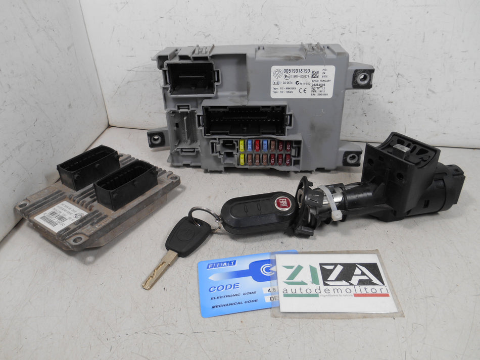 Kit Chiave ECU Fiat 500 312 1.2 51kw 169A4000 2012 51847332 IAW5SF9MS