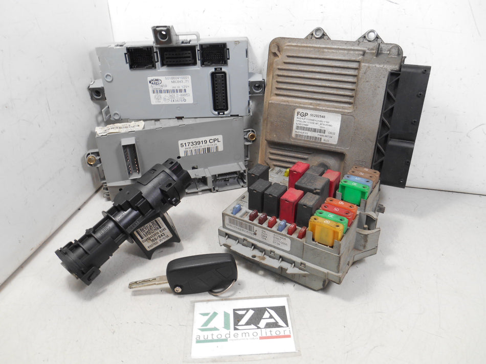Kit Chiave ECU Lancia Ypsilon 843 1.3 Mjet 70cv 188A9000 2006 55202548