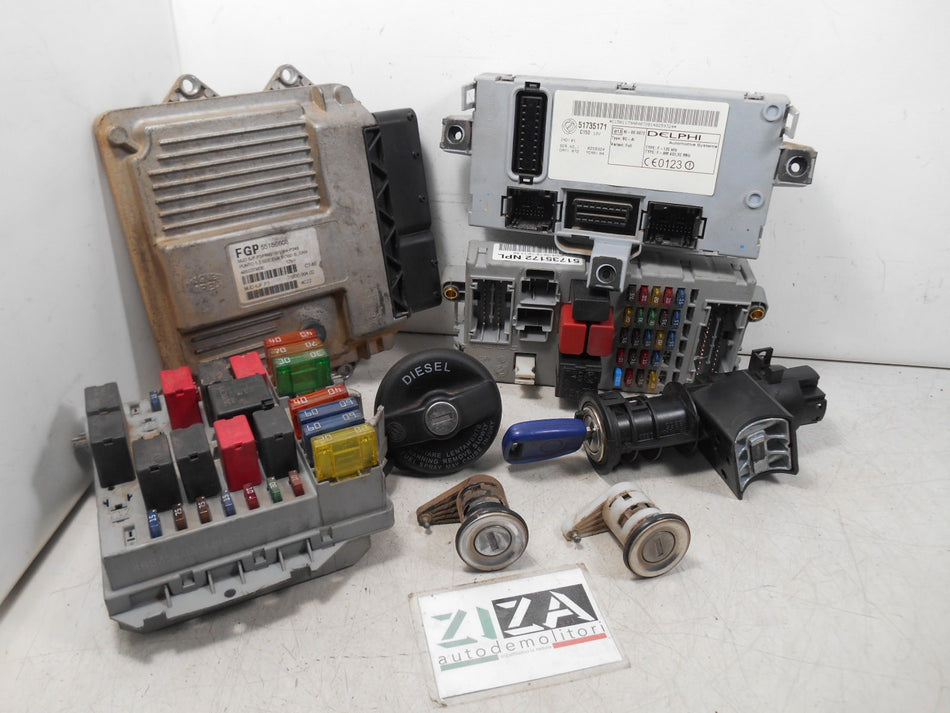 Kit Chiave ECU Fiat Punto 188 Res. 1.3 Mjet 70cv 188A9000 2004 55186608 51735172