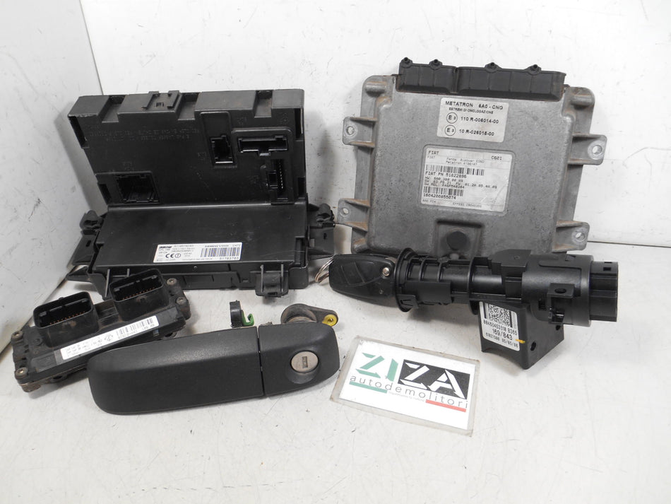 Kit Chiave ECU Fiat Panda 169 1.2 B/Met 60cv 188A4000 2008 51798646 IAW5AFSK