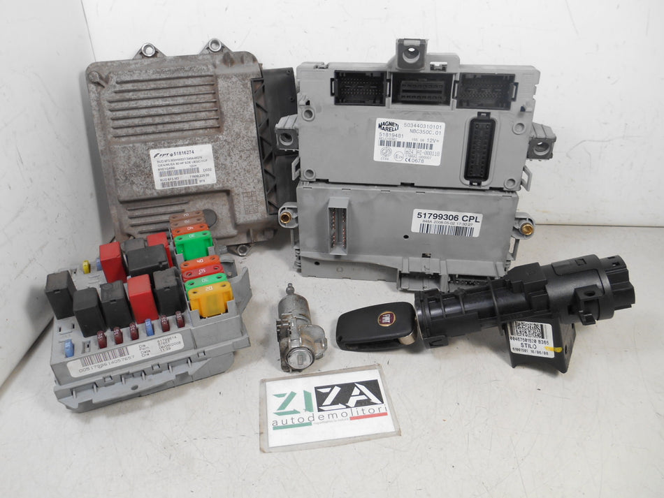 Kit Chiave ECU Fiat Idea 1.3 Mjet 66kw 90cv 199A3000 2008 51816274 MJD6F3.M3