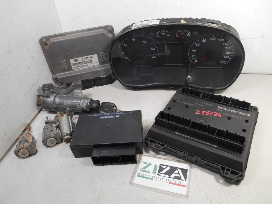 Kit Chiave ECU VW Polo 9N 1.2 12V 47kw 64cv AZQ 2002 03E906033L 5WP40194-05