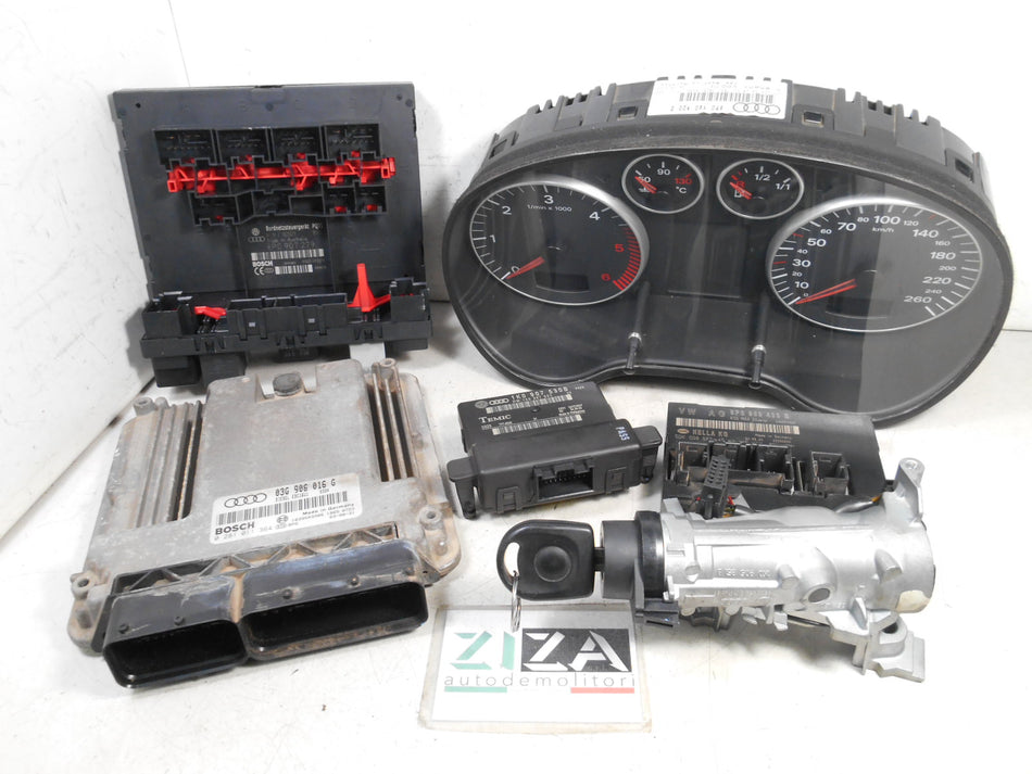 Kit Chiave ECU Audi A3 8P 2.0 140cv BKD 2003 03G906016G 8P0907279