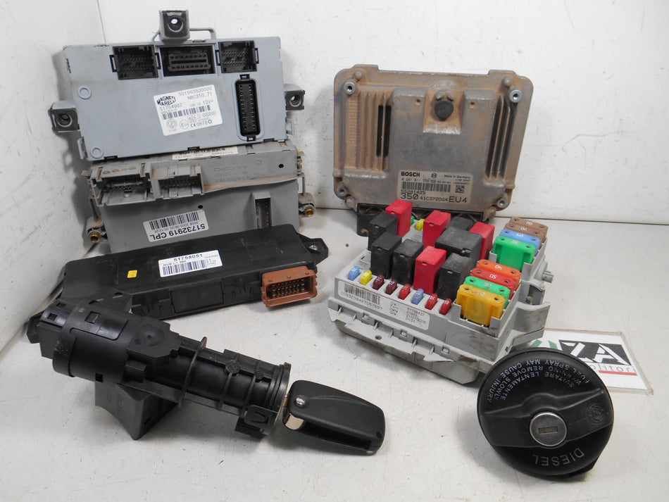Kit Chiave ECU Lancia Musa 1.9 Mjet 100cv 188B2000 2005 55201425 0281011556