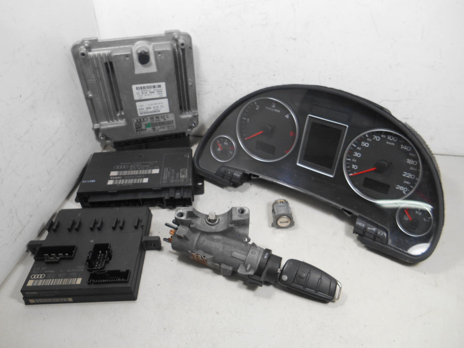 Kit Chiave ECU Audi A4 B7 2.0 TDI 140cv BLB 2005 03G906016CL 8E0907279L