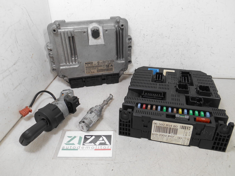 Kit Chiave ECU Citroen C3 Pluriel 1.4 HDI 50kw 68cv 8HZ 2007 9663475580 9659285480