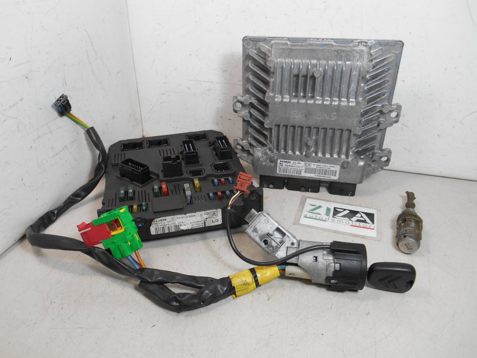 Kit Chiave ECU Citroen C2 1.4 HDI 50kw 68cv 8HX 2004 5WS40111C-T SID804 9653447380