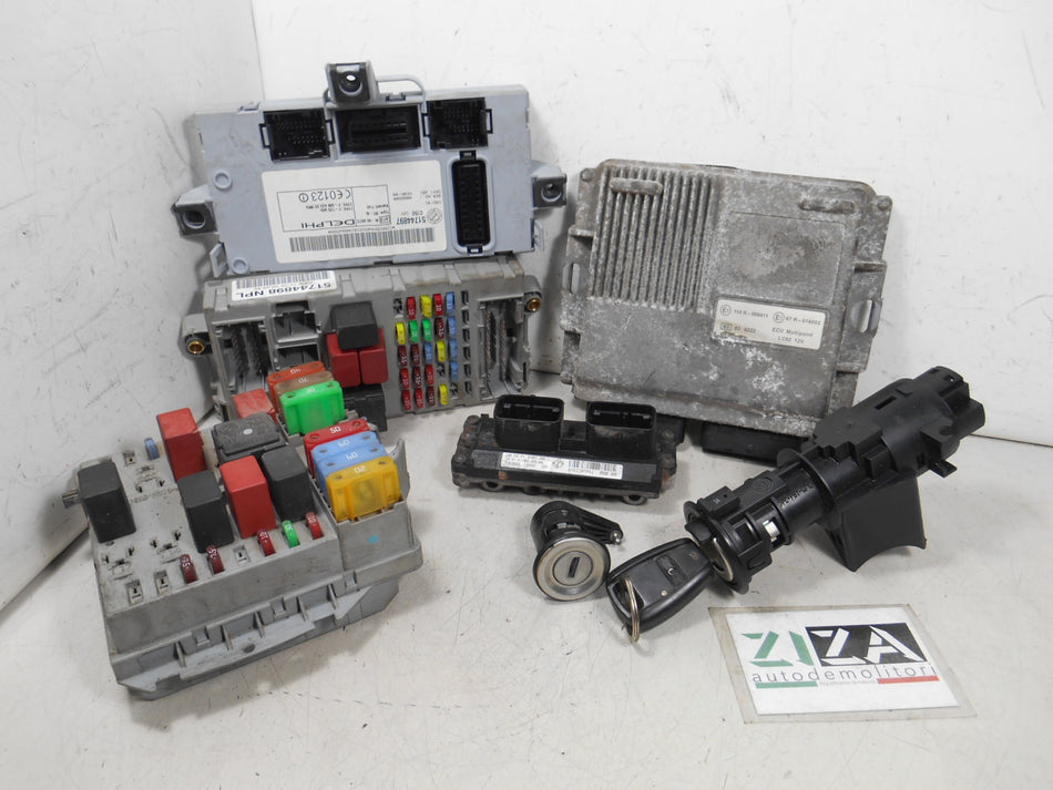 Kit Chiave ECU Fiat Punto 188 1.2 B/GPL 44kw 60cv 188A4000 2008 51819335 IAW5AFP4