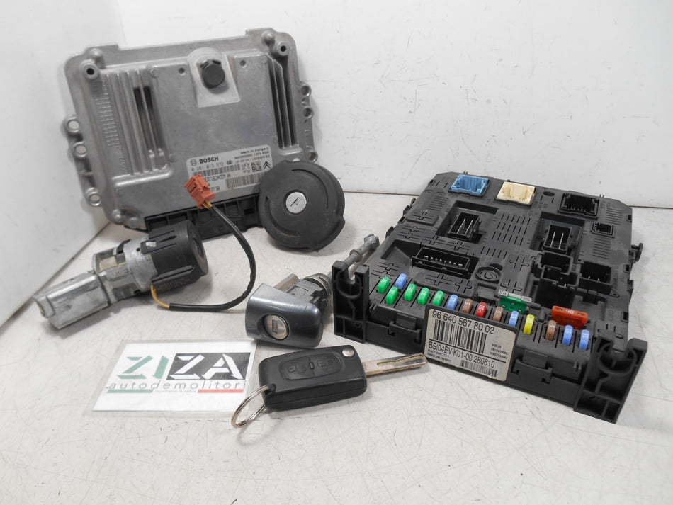 Kit Chiave ECU Peugeot 308 I SW 1.6 80kw 9HZ 2010 9664843780 9664058780