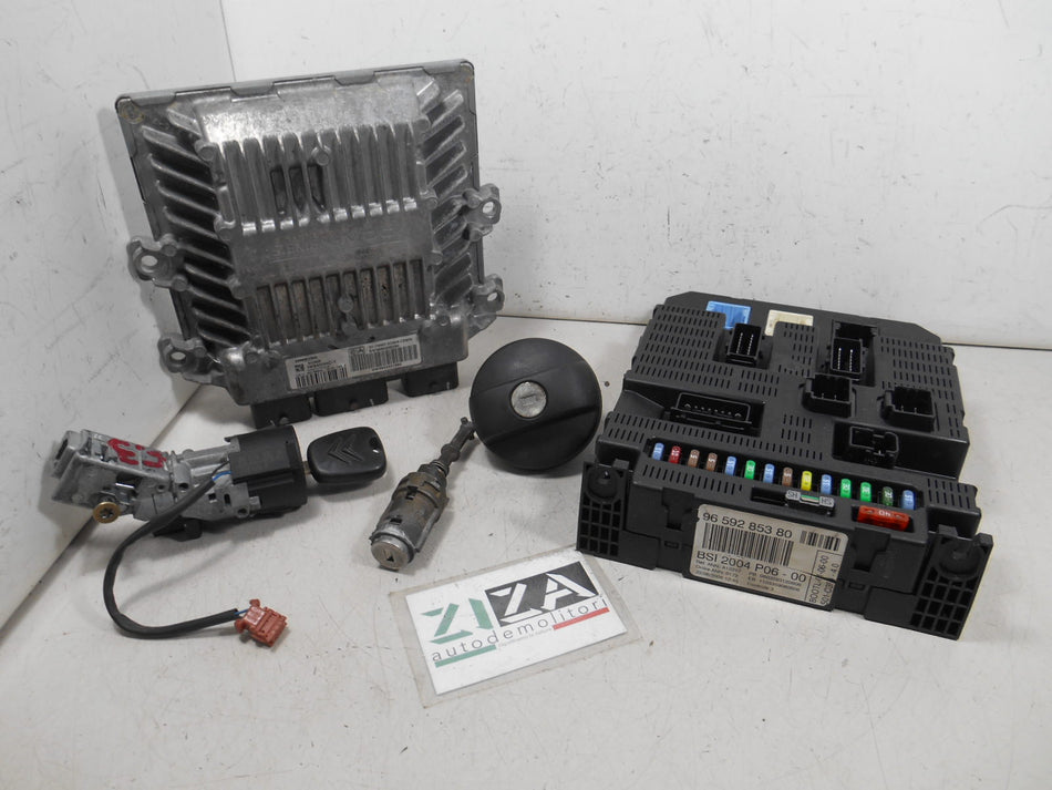 Kit Chiave ECU Citroen C3 I Res 1.4 HDI 50kw 8HZ 2006 9660300280 5WS40285C-T