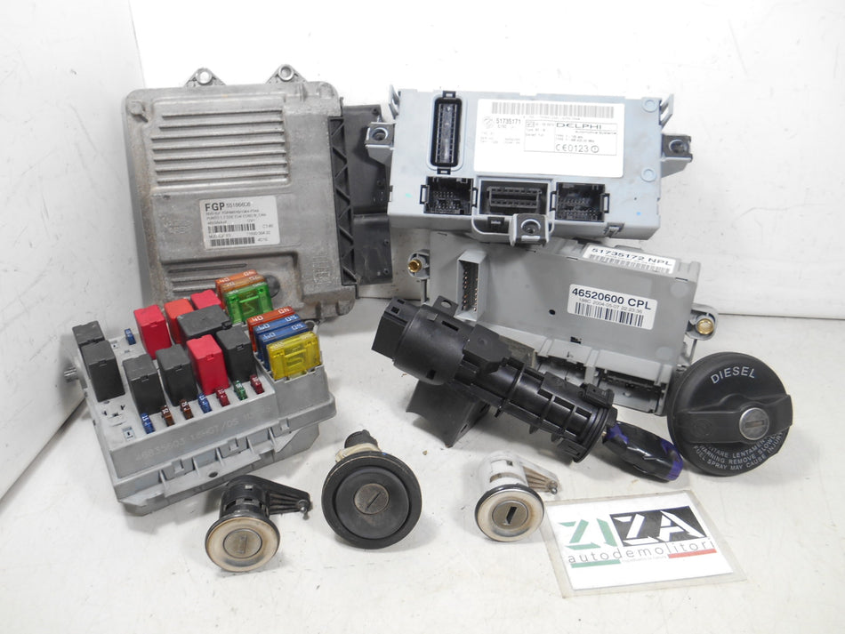 Kit Chiave ECU Fiat Punto 188 1.3 Mjet 51kw 70cv 188A9000 2004 55186608