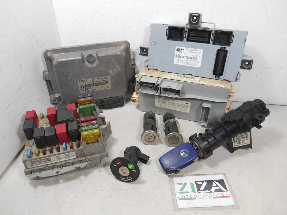 Kit Chiave ECU Fiat Stilo 1.9 85kw 192A1000 2003 55198058 0281011553