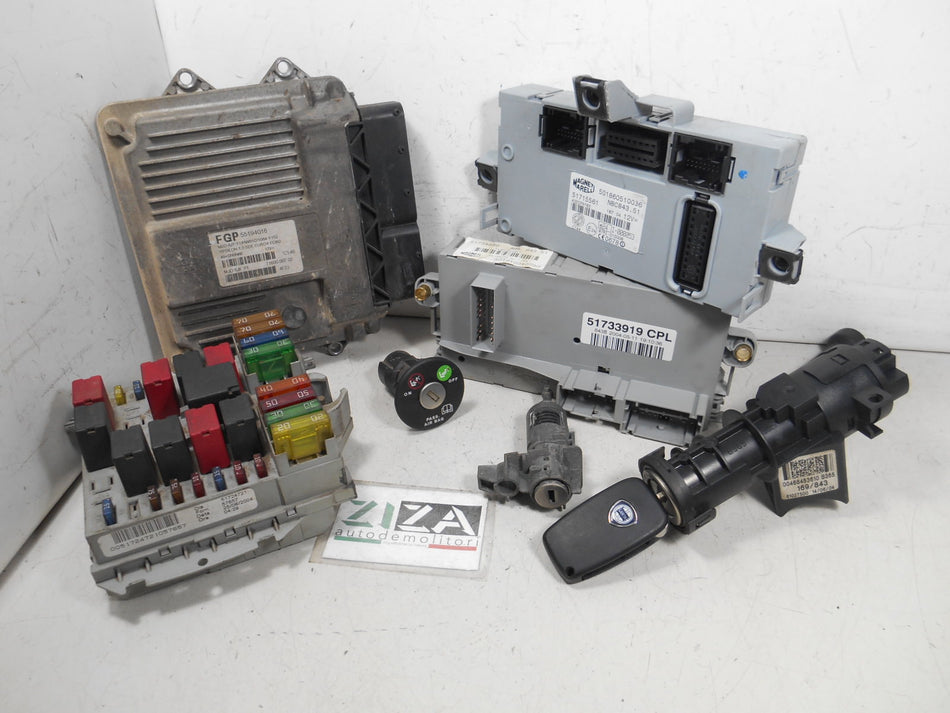 Kit Chiave ECU Lancia Ypsilon 843 1.3 Mjet 51kw 188A9000 2004 55194016