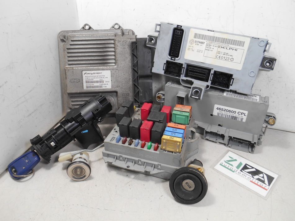 Kit Chiave ECU Fiat Punto 188 1.3 Mjet 70cv 188A9000 2007 55195817 MJD6JFP3