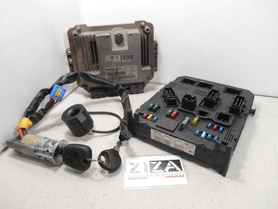 Kit Chiave ECU Peugeot 206 1.4 50kw 8HX 2003 0281010707 9647158080