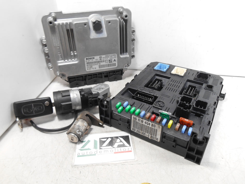 Kit Chiave ECU Peugeot 307 1.6 HDi 90cv 9HX 2007 0281011863 9661773380