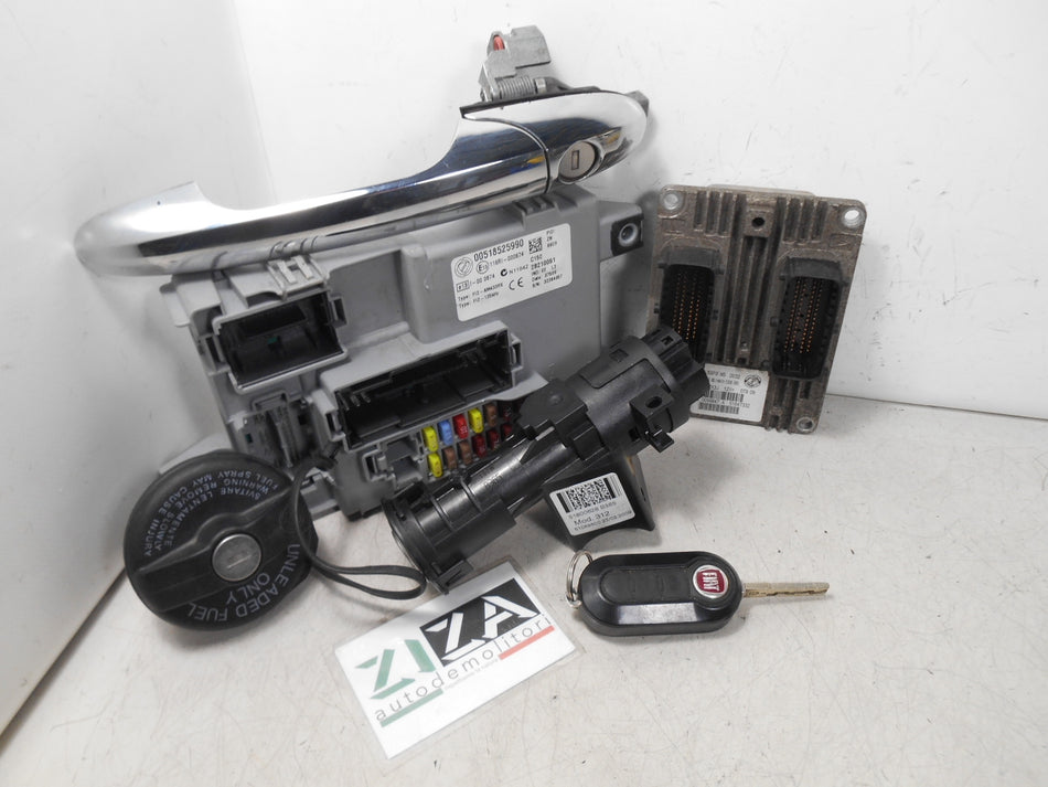 Kit Chiave ECU Fiat 500 312 1.2 51kw 69cv 169A4000 2009 51847332 IAW5SF9MS