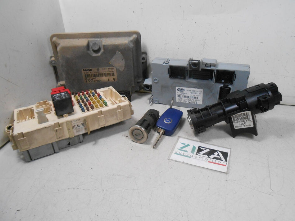 Kit Chiave ECU Fiat Stilo 1.9 JTD 115cv 2004 55191209 51715858