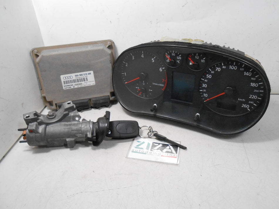 Kit Chiave ECU Audi A3 8L 1.6 74kw 101cv AKL 1999 06A906019AM 8L0919880E
