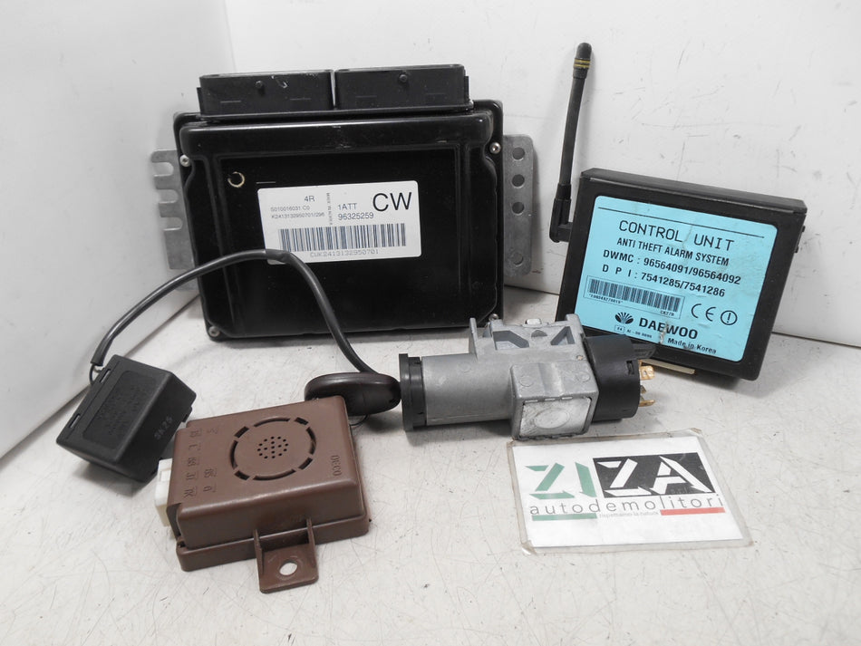 Kit Chiave ECU Daewoo Matiz 1.0 46,5kw 63cv B10S 2004 96325259