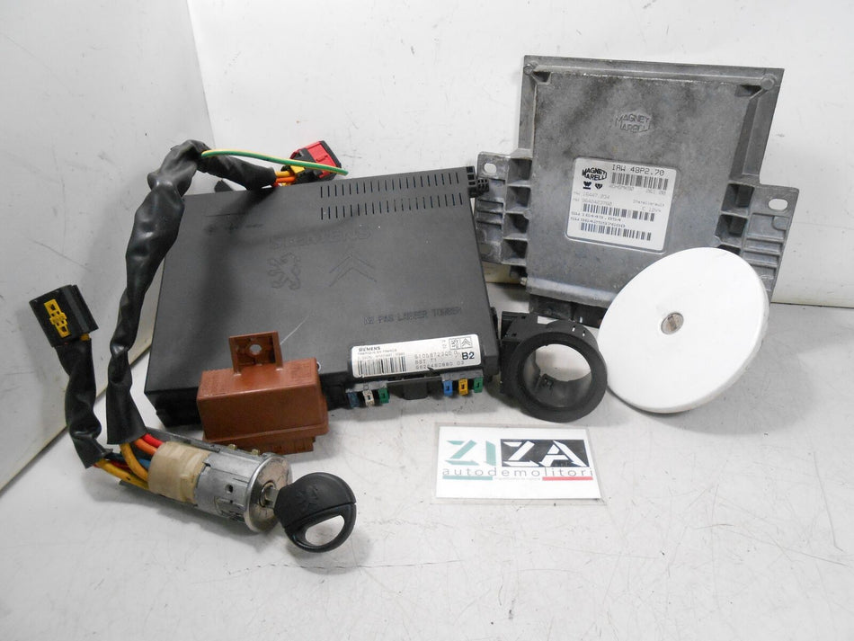 Kit Chiave ECU Peugeot 206 1.1 60cv HFX 2000 9642423780 9642597680