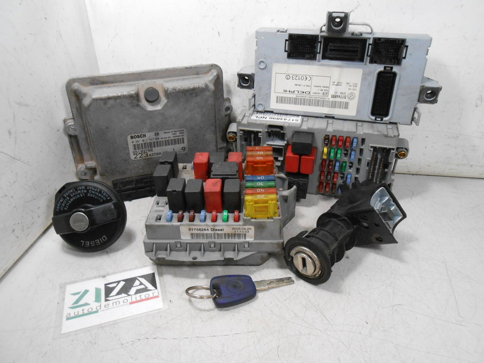 Kit Chiave ECU Fiat Doblò I 1.9 Mjet 105cv 223A7000 2005 55193786 0281011557