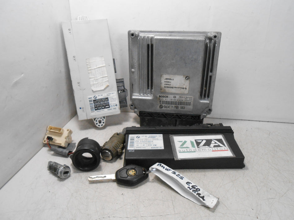 Kit Chiave ECU BMW E60 525D SW 2.5 130kw 177cv 256D2 2004 7795553 0281011120