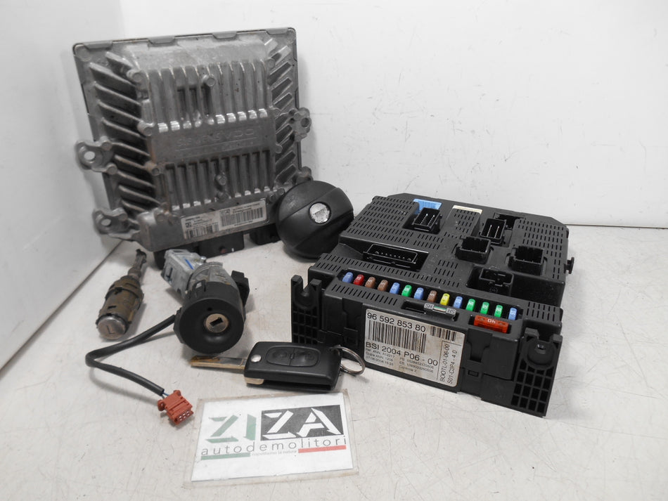 Kit Chiave ECU Citroen C3 I Res 1.4 HDI 50kw 68cv 8HZ 2006 9660300280 5WS40285C-T