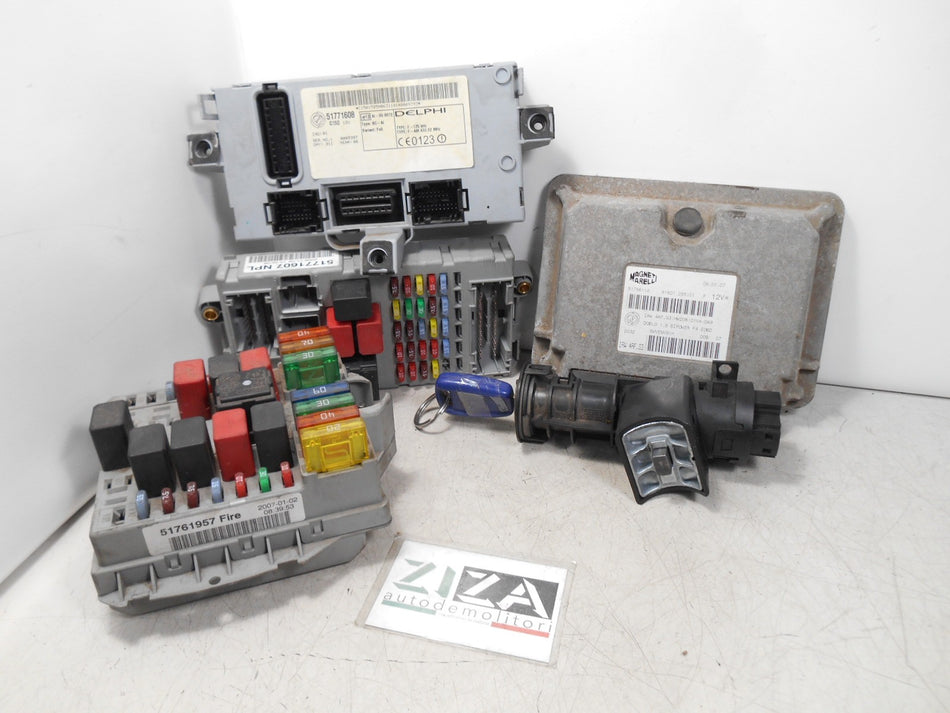 Kit Chiave ECU Fiat Doblò I Cargo 1.6 B/Met 76kw 182B6000 2007 51786118