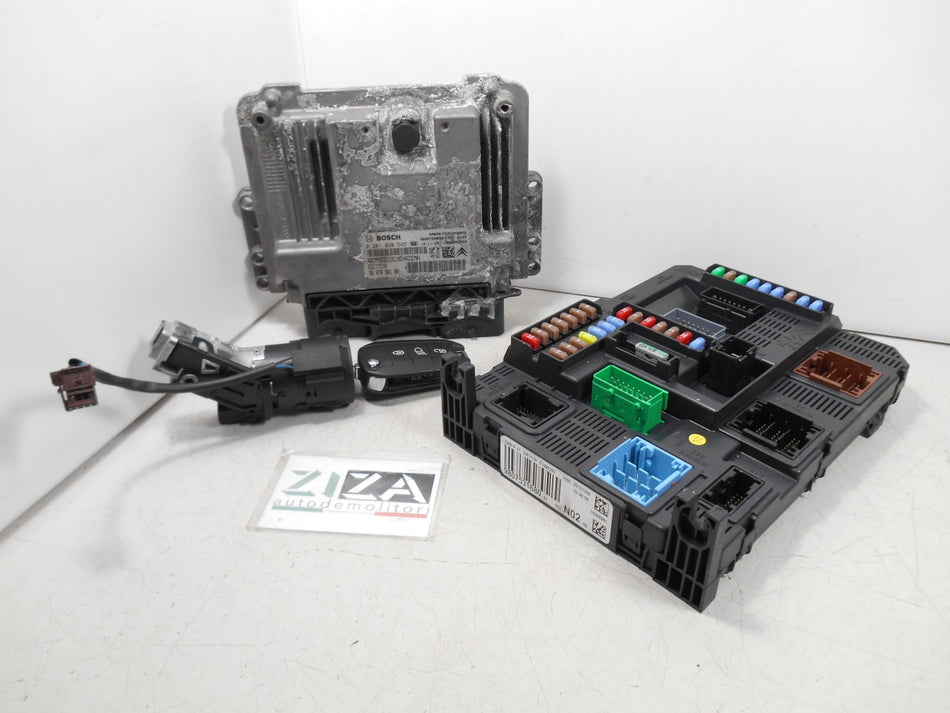 Kit Chiave ECU Peugeot 208 1.4 HDI 50kw 68cv 8H01 2014 9807886180 9674001080