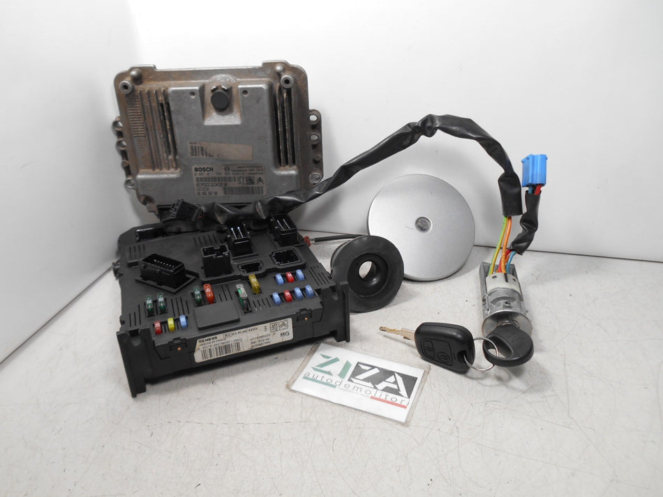 Kit Chiave ECU Peugeot 206 1.4 HDI 50kw 68cv 8HZ 2005 9658556780