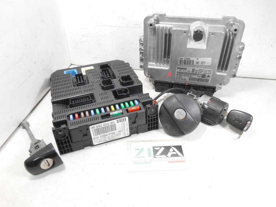 Kit Chiave ECU Peugeot 207 1.6 HDI 80kw 110cv 9HZ 2007 Berlina 9663786480