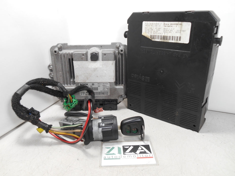 Kit Chiave ECU Peugeot 307 1.4 HDI 50kw 8HZ 2003 9647785880 9636760580