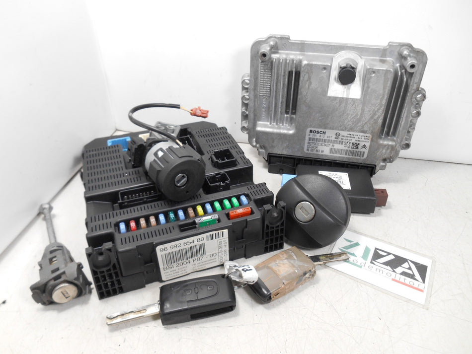 Kit Chiave ECU Peugeot 207 1.6 HDI 90cv 9HX 2007 9663786380 9659285480