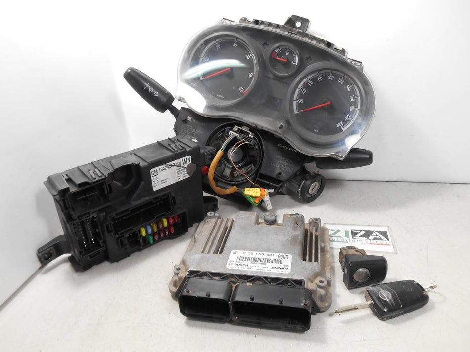 Kit Chiave ECU Opel Corsa D 1.3 Mjet 55kw 2010 55593981 0281019798 13424262